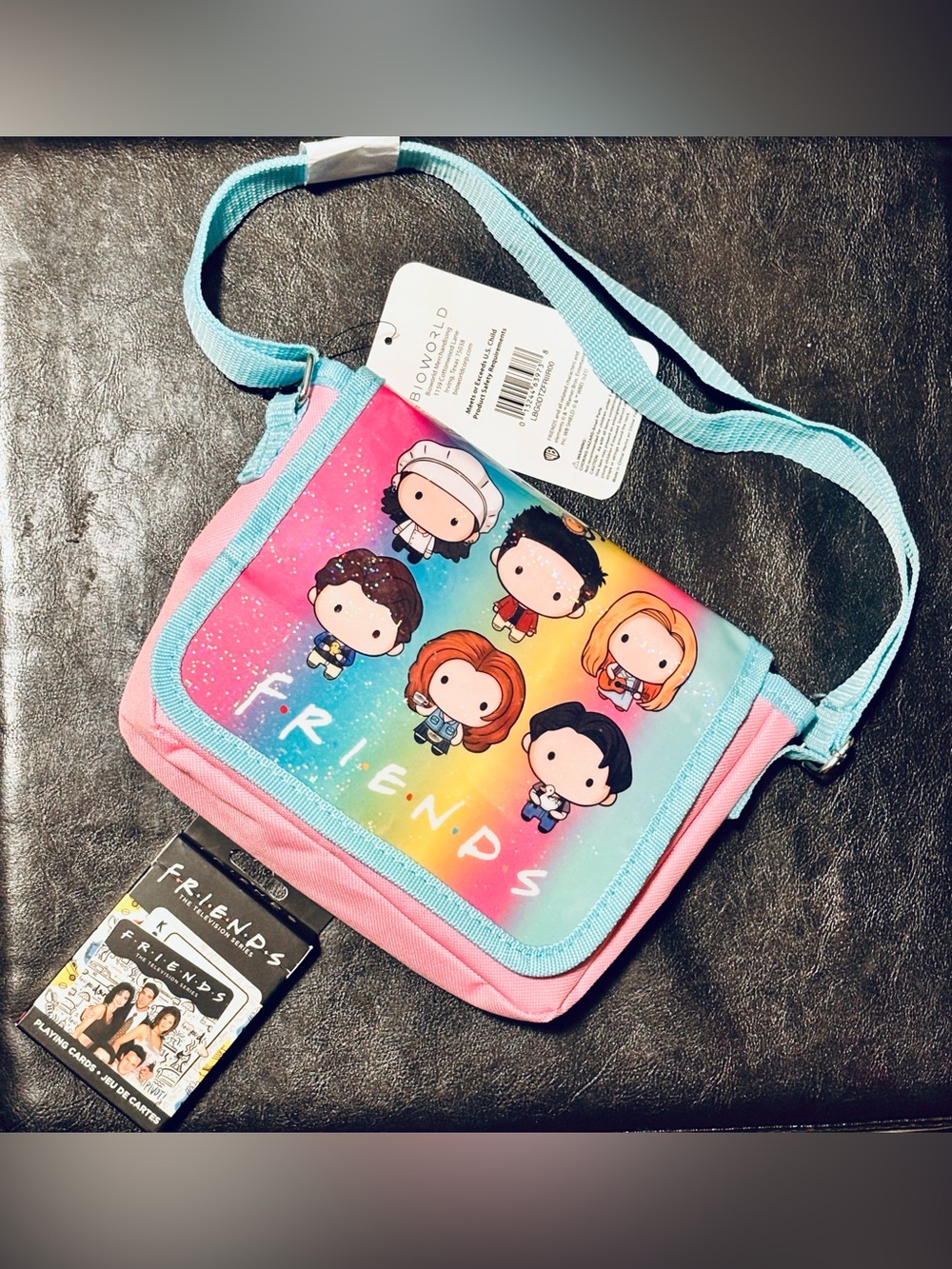 Bioworld TV Show Friends Mini Flap Crossbody Bag & Playing Cards Set